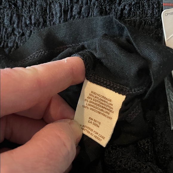 Free People Black Lace Tank Dress w/Beaded Neckline Size M NWT - Picture 10 of 13